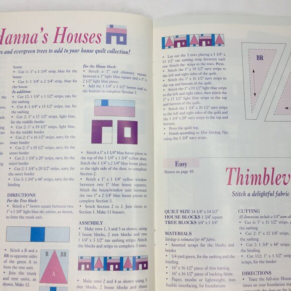 Vintage 1995 Chitra Publications Houses Mini Classics Quilt Pattern Design Book - Picture 4 of 9